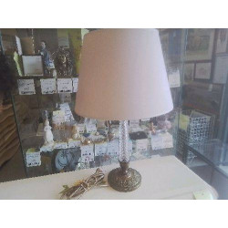 LAMPE PIED BRONZE CRISTAL 