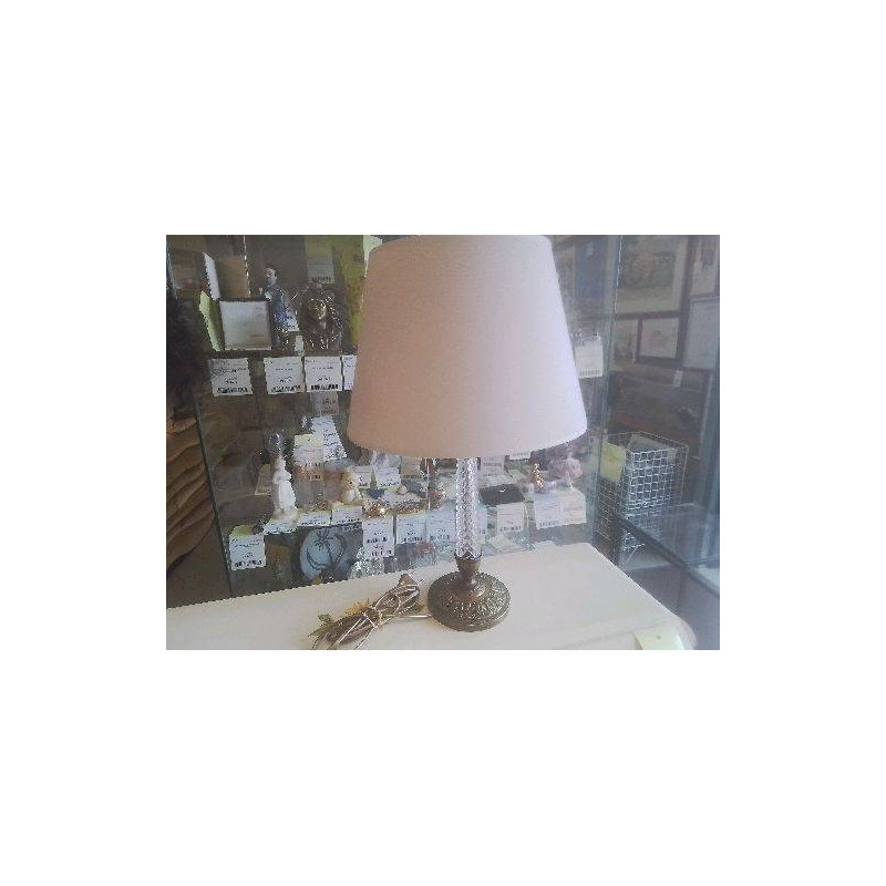 LAMPE PIED BRONZE CRISTAL 