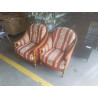 FAUTEUIL ROUGE RAYÉ FLEURS