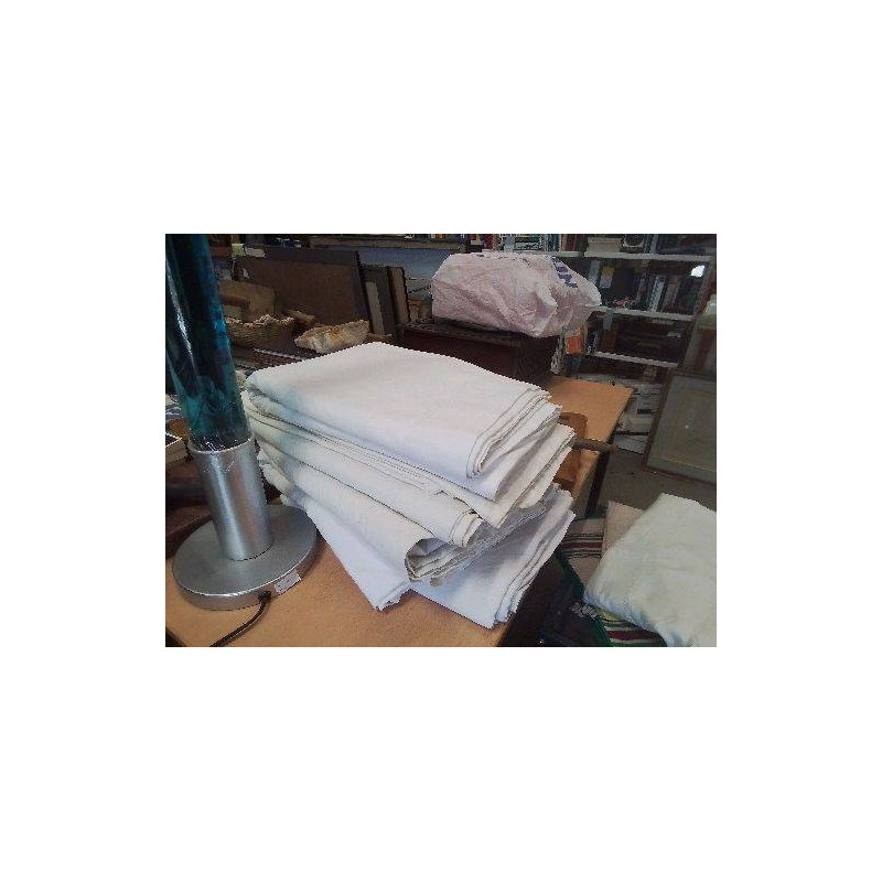 DRAP ANCIEN COTON OU LIN BLC