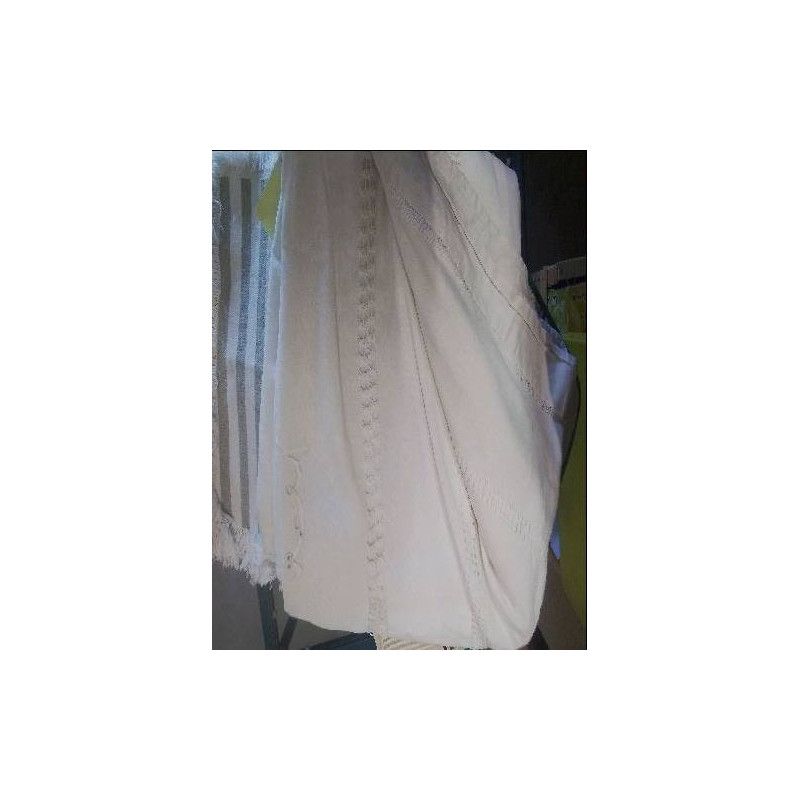DRAP ANCIEN BRODÉ MONOGRAMMEVLL