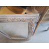 MIROIR BISEAUTE ENCADREMENT CERUSE DECOR FLEURI 