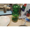 BOUTEILLE VERRE VERTE BELGIQUE AVEC BOUCHON VINTAGE LISERE DORÉ 