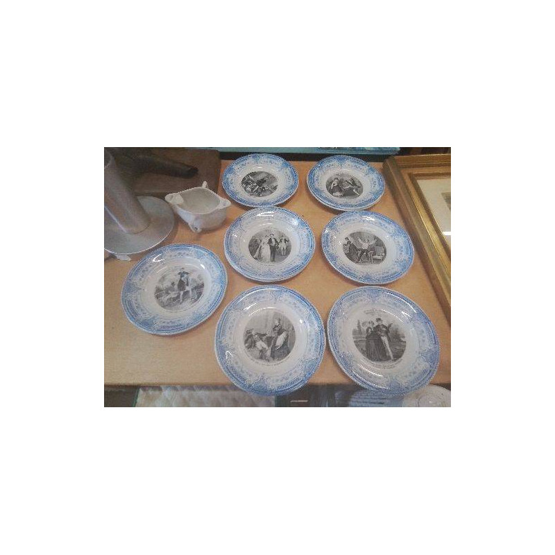 SERVICE 9 ASSIETTES A DESSERT CREIL PLAISIRS DU MENAGE