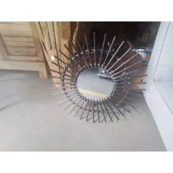 MIROIR BOIS ROTIN ROND NOIR
