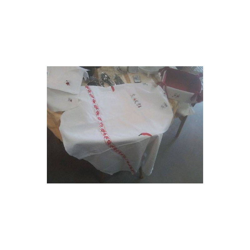 PANIERE TISSU CARRE D AZUR+ NAPPE 140×180 + 6 SERVIETTES EN ACC BB