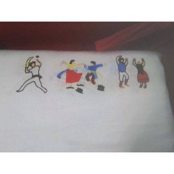 PANIERE TISSU CARRE D AZUR+ NAPPE 140×180 + 6 SERVIETTES EN ACC BB
