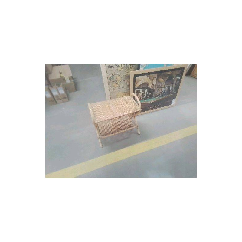 SELLETTE PORTE REVUE BAMBOU ROTIN VINTAGE