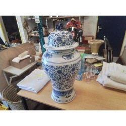 POTICHE CHINOISE GM BLEU BLANC