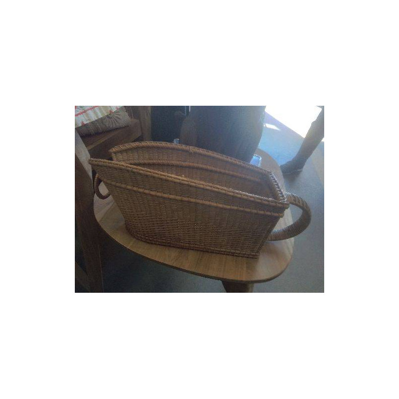 PANIER A BOUTEILLE OSIER VINTAGE