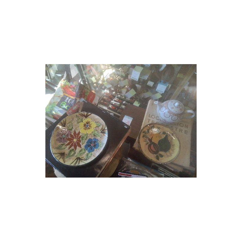 ASSIETTE POTERIE ST PUIGDEMONT DECORATIVE FRUITS OU FLEURS