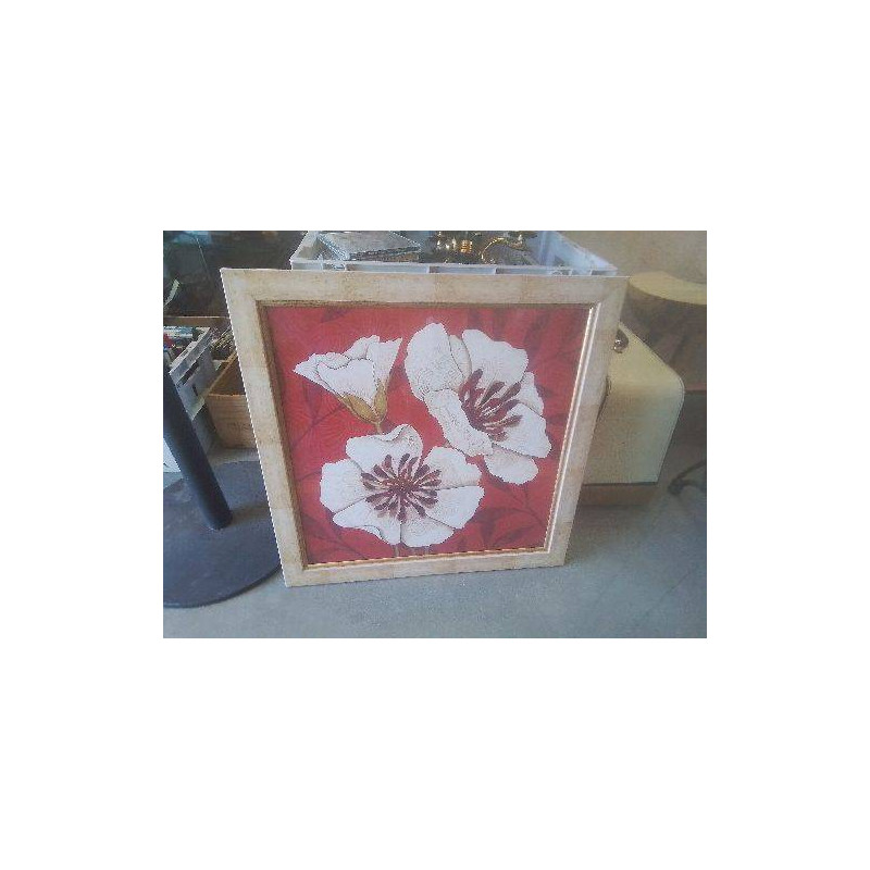 CADRE FLEURS BLCHES CARRÉ  GM REPRO