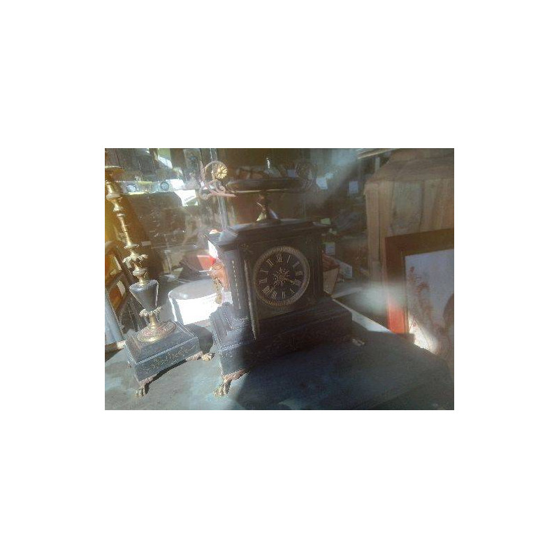 HORLOGE ANCIENNE MARBRE TETES LION CLE EN ACC B1 BOSSARD RENNES