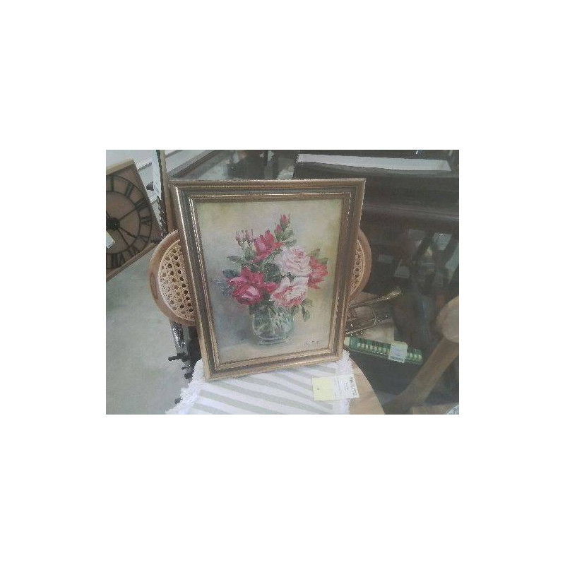 TABLEAU NATURE MORTE BOUQUET FLEURS 