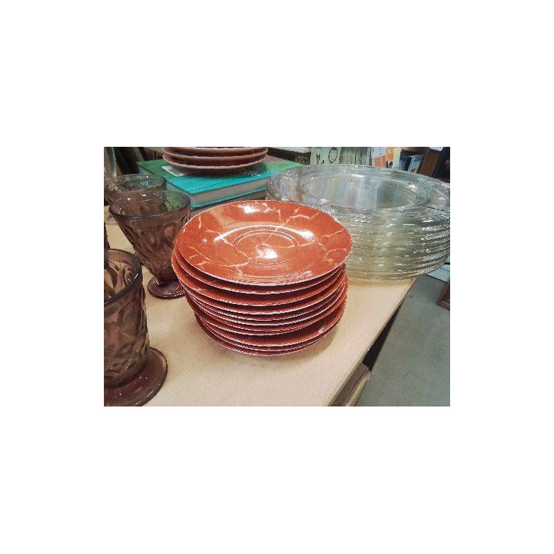 11 ASSIETTES PM A COCKTAIL FAUX MARBRE LIMOGES