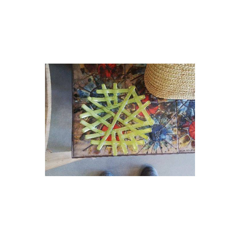 DESSOUS DE PLAT PATE DE VERRE DESIGN VERT