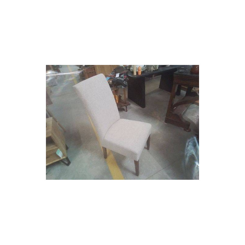 CHAISE TISSU GRIS CLAIR PIEDS CHÊNE MOYEN