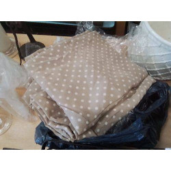 LOT 2 COUPONS TISSU A POIS...