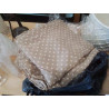LOT 2 COUPONS TISSU A POIS BEIGE BLC