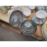 LOT BOITES FLEURI BLEU GRIS
