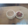 BOITE A BIJOUX RONDE PM HANDCAST FLEURS SUR COUVERCLE 