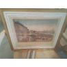 CADRE DORE GRAVURE ANC COLOREE PORT DE BORDEAUX