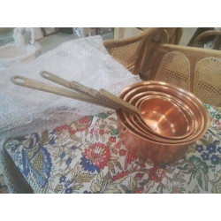 LOT DE 4 CASSEROLES CUIVRE...