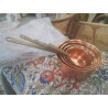 LOT DE 4 CASSEROLES CUIVRE DECORATIVES