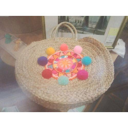 PANIER SAC POMPONS ROND A...