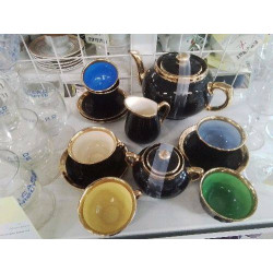 SERVICE A CAFE VINTAGE NOIR DORE COULEUR