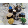 SERVICE A CAFE VINTAGE NOIR DORE COULEUR