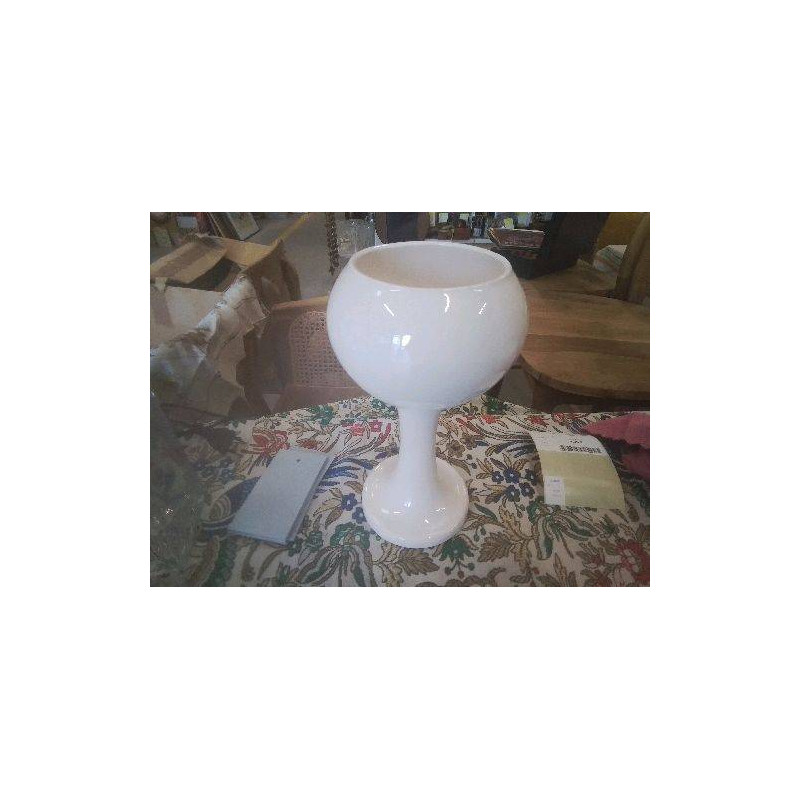 VASE BLC COUPE SUR PIED VINTAGE CERAMIQUE