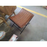 TABOURET PLIABLE CUIR ET FER FORGÉ 
