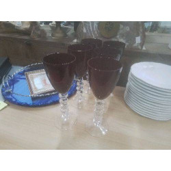 LOT 6 VERRES ROUGE PIED...