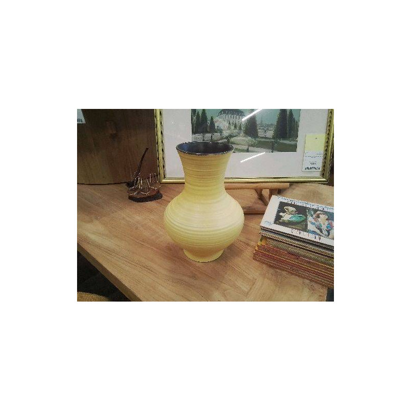 VASE JAUNE NOIR ST CLEMENT 