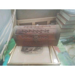 COFFRET BOIS METAL AJOURÉ 