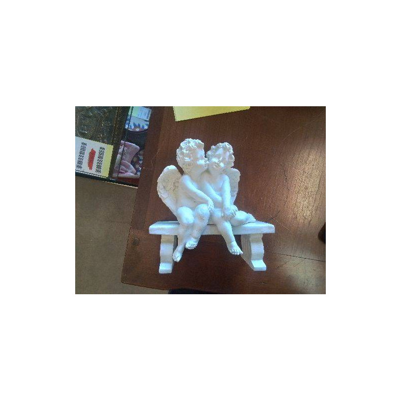 STATUETTE RESINE ANGES SUR BANC MM