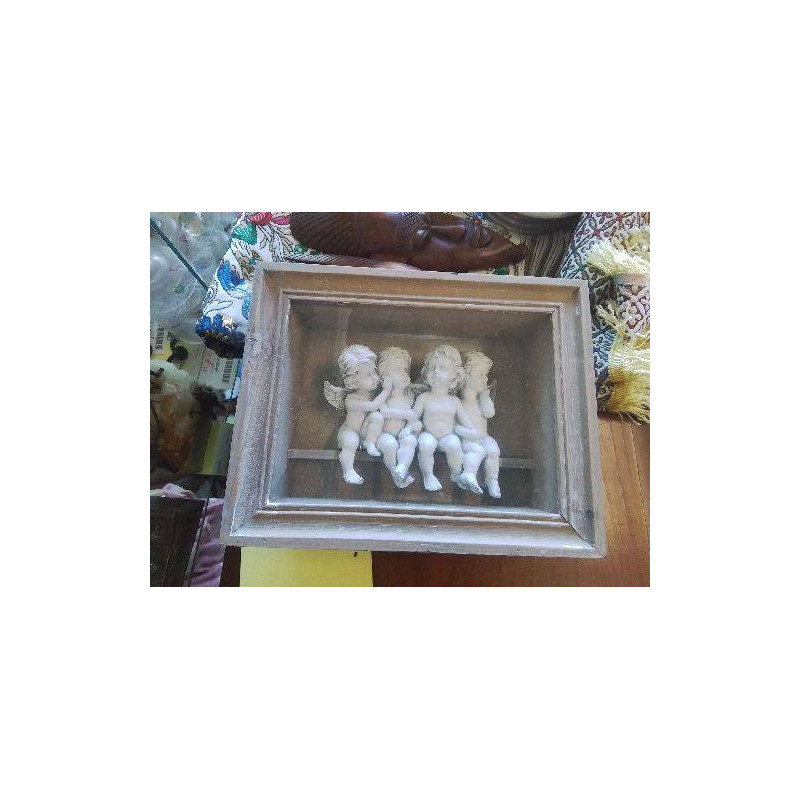 CADRE 4 ANGES SOUS VERRE