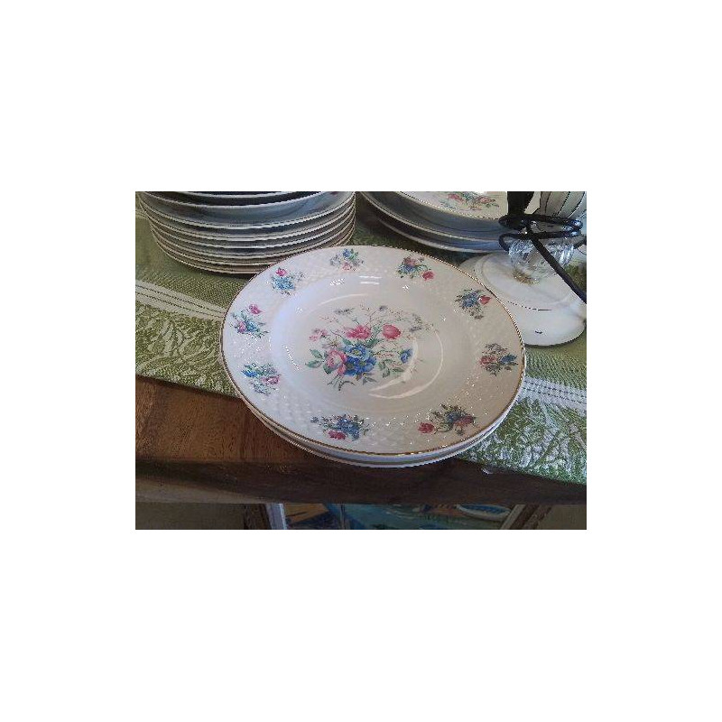 SERVICE VAISSELLE FLEURI PORCELAINE LIMOGES