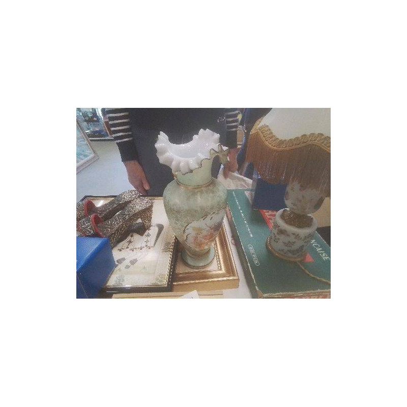 VASE OPALINE VERRE SOUFFLÉ 