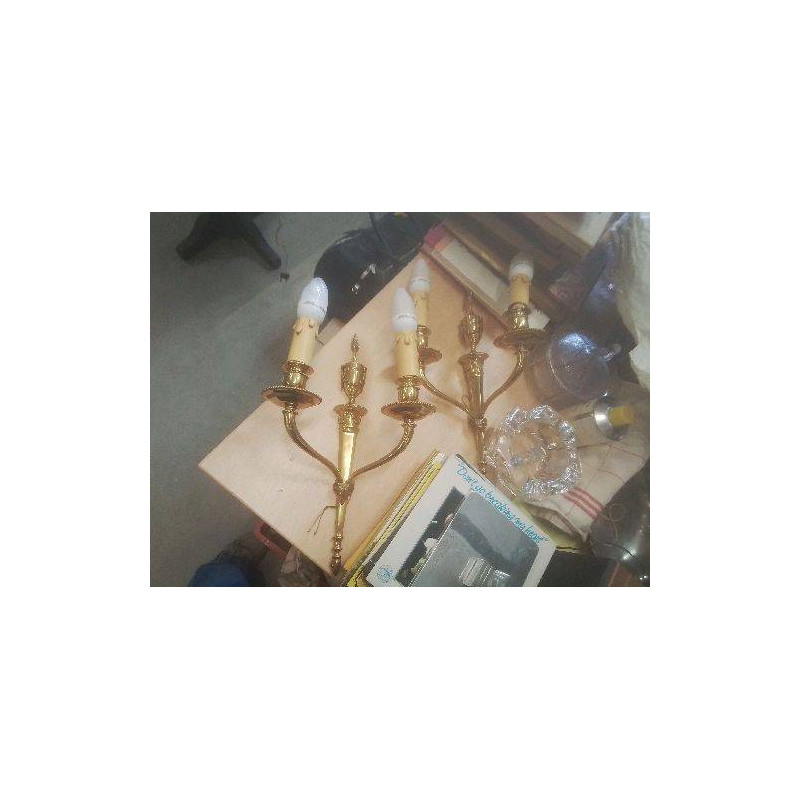 PAIRE D APPLIQUES LAITON ST EMPIRE