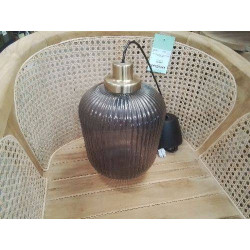 SUSPENSION RONDE VERRE GRIS...