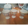 LOT 3 COQUETIERS CHEHOMA CÉRAMIQUE PEINTE DECORS GÉOMÉTRIQUES 
