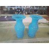 DUO VASES OPALINE SOUFFLEE BLEUE PM