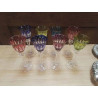 LOT 8 VERRES CRISTAL LIQUEUR COULEUR ST LOUIS