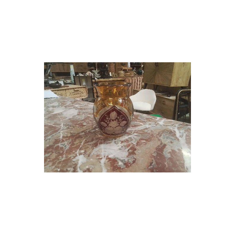 VASE PM CRISTAL JAUNE ROUGE