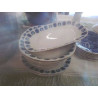 SERVICE 11 PIECES SFP VINTAGE DECORS BLEU ASSIETTES CARRÉES 