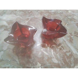 PAIRE DE BOUGEOIRS ROUGE...