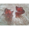 PAIRE DE BOUGEOIRS ROUGE VILLEROY & BOCH