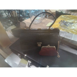 SAC CUIR NOIR  VINTAGE...